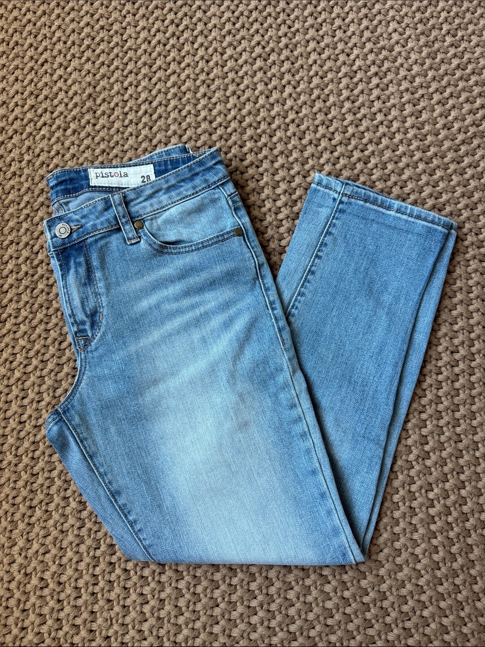 Pistola Women’s Size 28 Light Blue Straight Leg Stretch Jeans